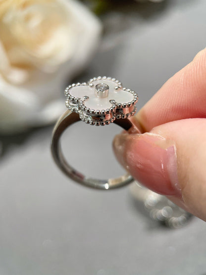 Miro CLOVER SILVER MOP DIAMOND RING
