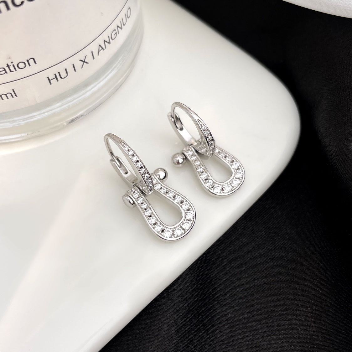 Miro FORCE 10 FULL DIAMOND DROP EARRINGS MEDIUM MODEL