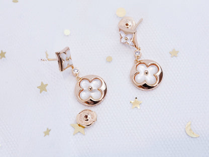 Miro STAR AND SUN PINK GOLD MOP DROP EARRINGS