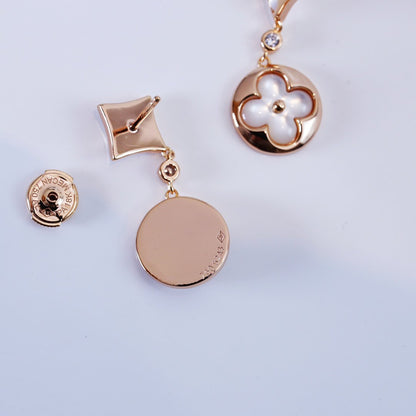 Miro STAR AND SUN PINK GOLD MOP DROP EARRINGS
