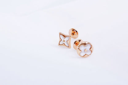 Miro STAR AND SUN PINK GOLD MOP STUD EARRINGS