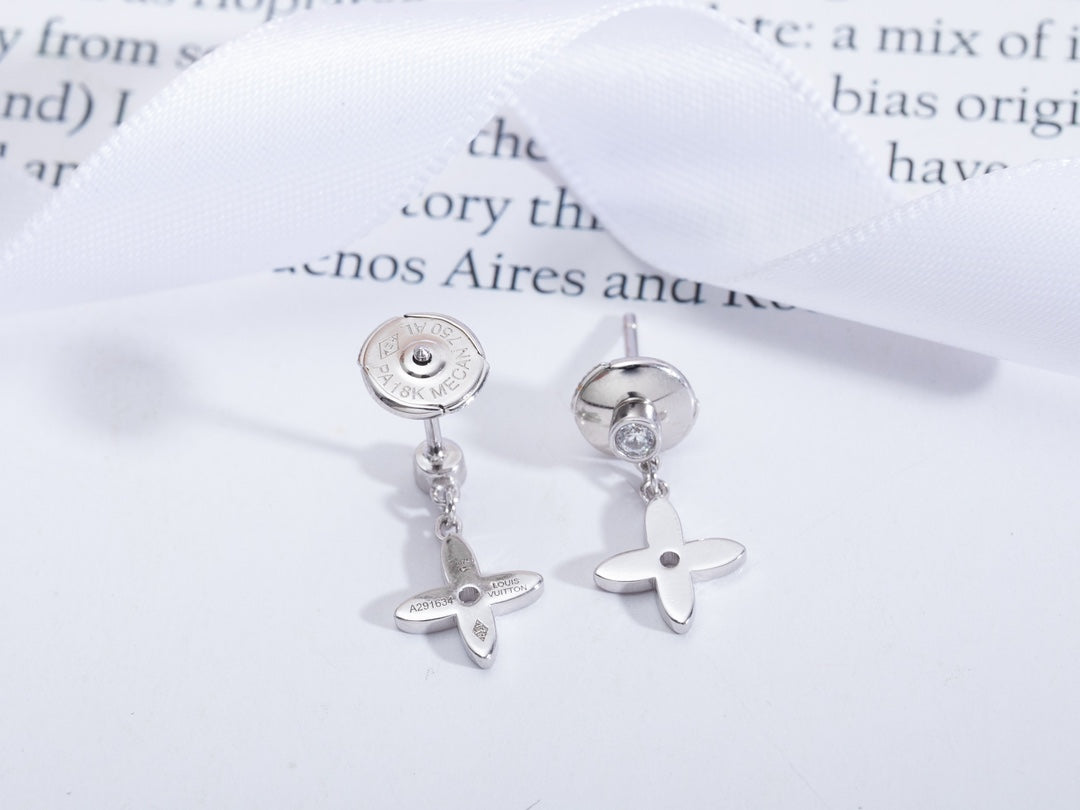 Miro VIDYLLE SILVER DIAMOND MINI DROP EARRINGS