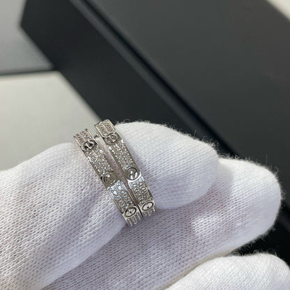 Miro LOVE DIAMOND SILVER HOOP EARRINGS