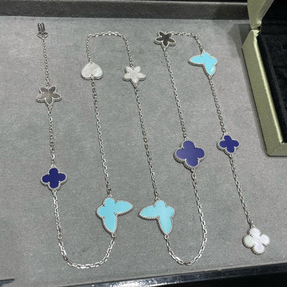 Miro LUCKY CLOVER SILVER 11 MOTIF NECKLACE