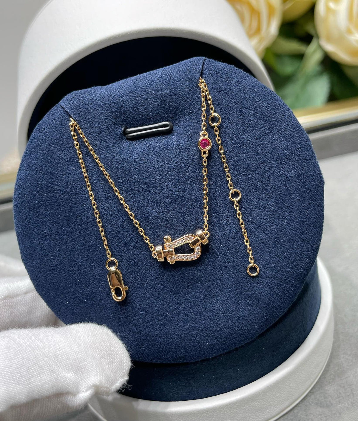 Miro FORCE 10 DIAMOND PINK GOLD NECKLACE