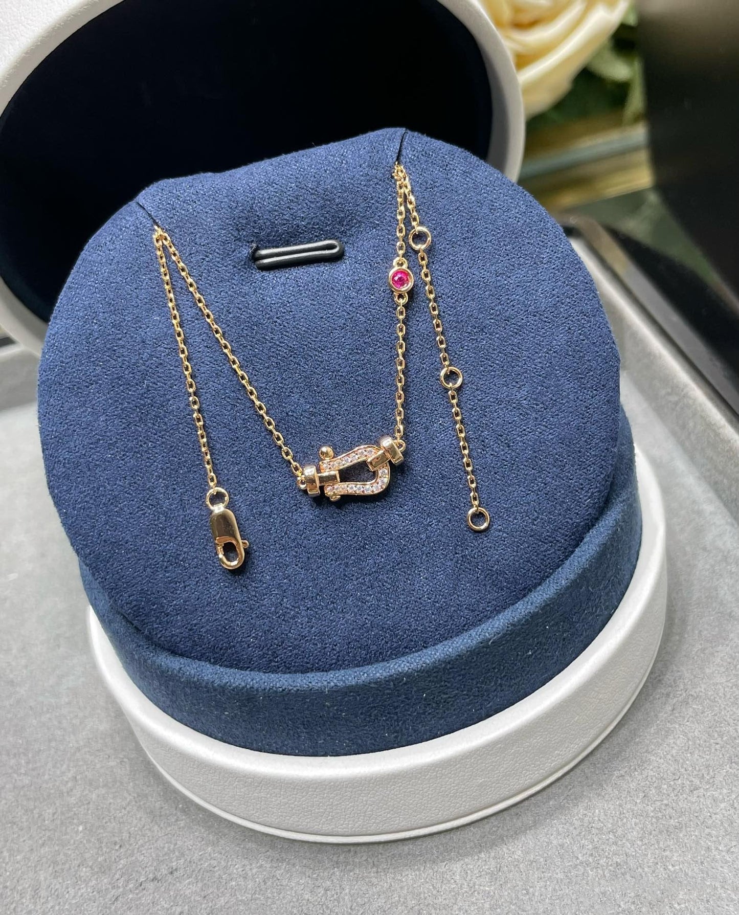 Miro FORCE 10 DIAMOND PINK GOLD NECKLACE