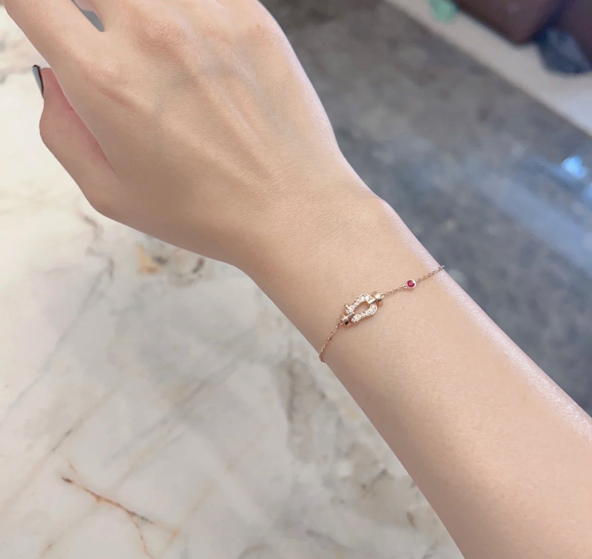 Miro FORCE 10 DIAMOND CHAIN LINK PINK GOLD BRACELET