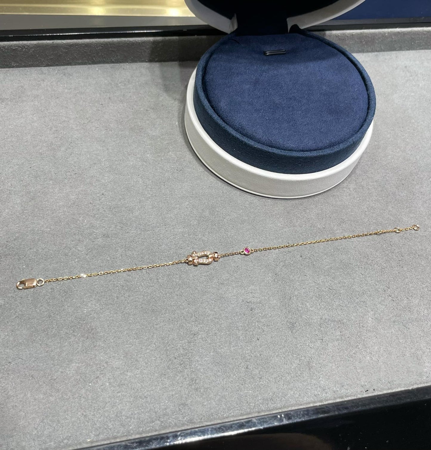 Miro FORCE 10 DIAMOND CHAIN LINK PINK GOLD BRACELET