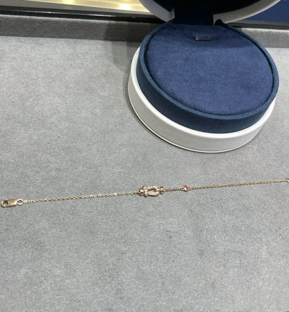 Miro FORCE 10 DIAMOND CHAIN LINK PINK GOLD BRACELET