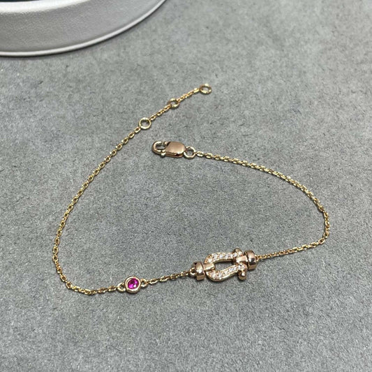 Miro FORCE 10 DIAMOND CHAIN LINK PINK GOLD BRACELET