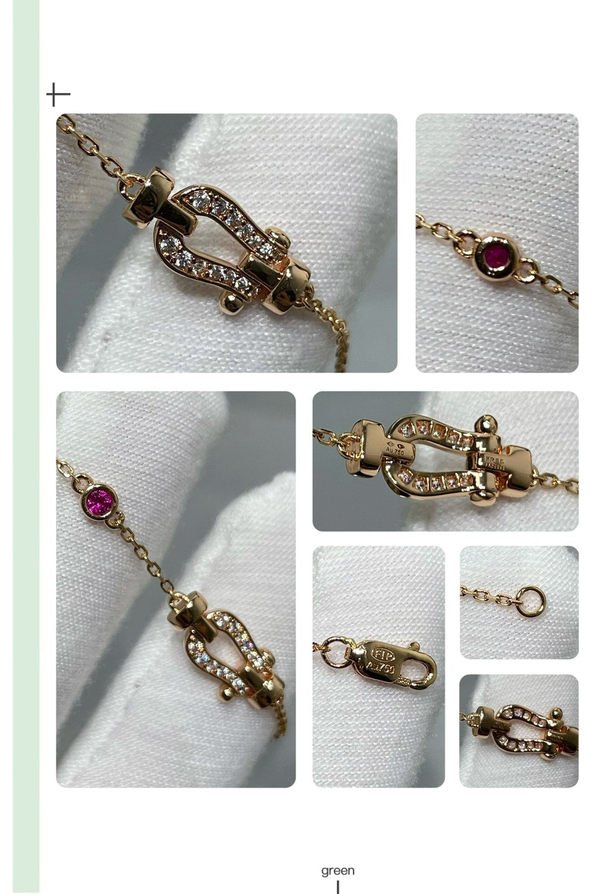 Miro FORCE 10 DIAMOND CHAIN LINK PINK GOLD BRACELET