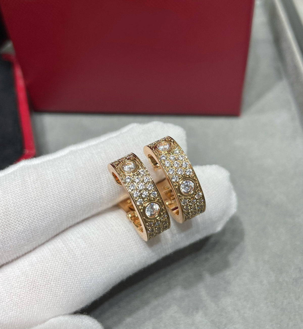 Miro LOVE 5.5MM DIAMOND PAVED EARRINGS