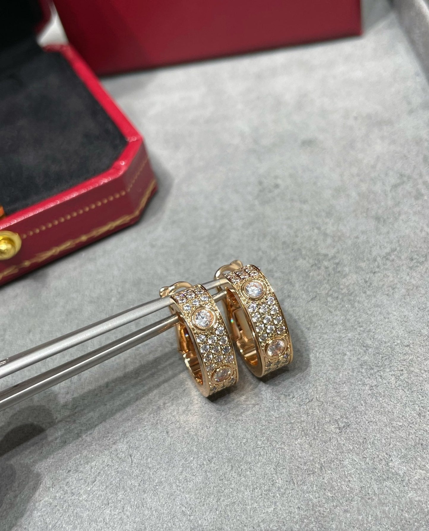 Miro LOVE 5.5MM DIAMOND PAVED EARRINGS
