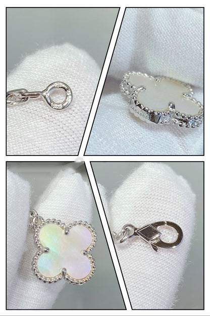 Miro CLOVER 5 MOTIF WHITE MOP SILVER BRACELET