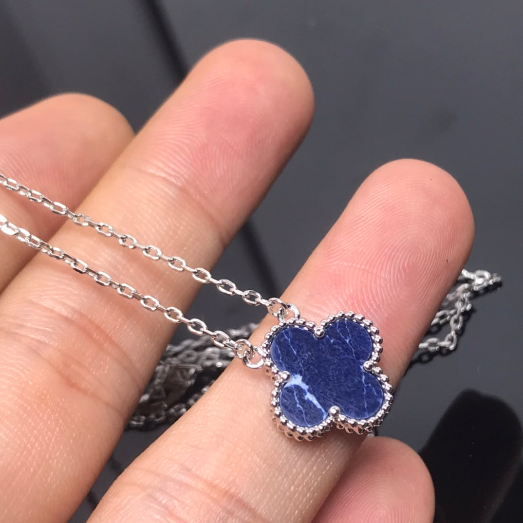 Miro CLOVER PIETERSITE SILVER LONG NECKLACE