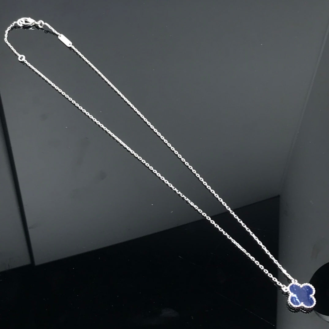 Miro CLOVER PIETERSITE SILVER LONG NECKLACE