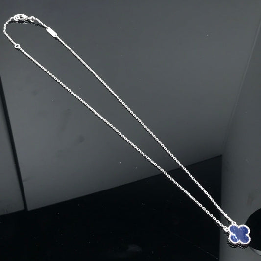 Miro CLOVER PIETERSITE SILVER LONG NECKLACE