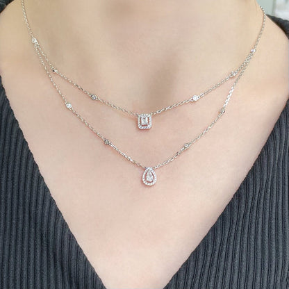 [Miro ] MY TWIN 2 ROW DIAMOND NECKLACE