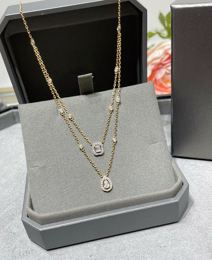 [Miro ] MY TWIN 2 ROW DIAMOND NECKLACE