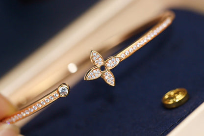 Miro IDYLLE PINK GOLD OPEN BRACELET DIAMOND PAVED