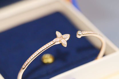 Miro IDYLLE PINK GOLD OPEN BRACELET DIAMOND PAVED