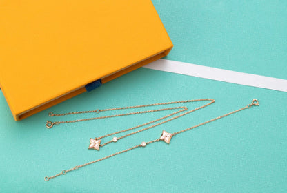 Miro STAR PINK MOP 1 DIAMOND PINK GOLD NECKLACE