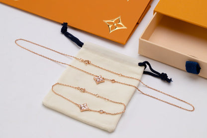 Miro STAR PINK MOP 1 DIAMOND PINK GOLD NECKLACE