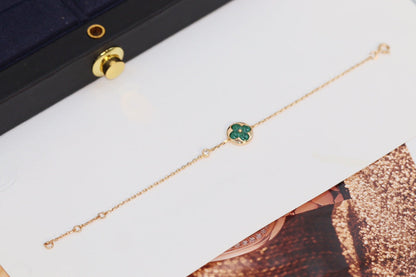 Miro STAR AND SUN 4 MOTIF PINK GOLD MALACHITE BRACELET