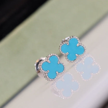 Miro CLOVER MINI TURQUOISE SILVER STUD EARRINGS