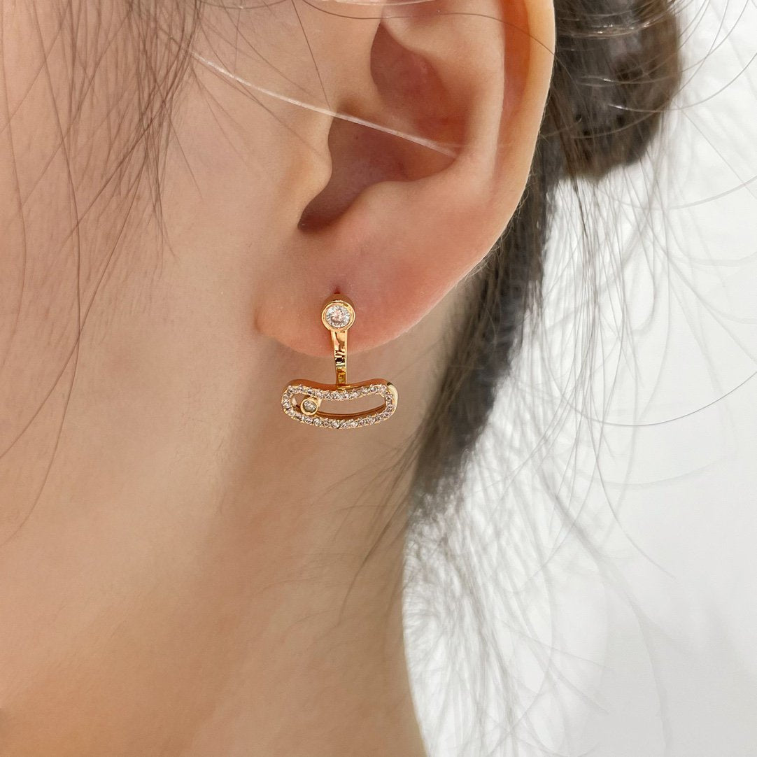 [Miro ] MOVE UNO PINK GOLD DIAMOND EARRINGS