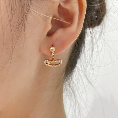 [Miro ] MOVE UNO PINK GOLD DIAMOND EARRINGS