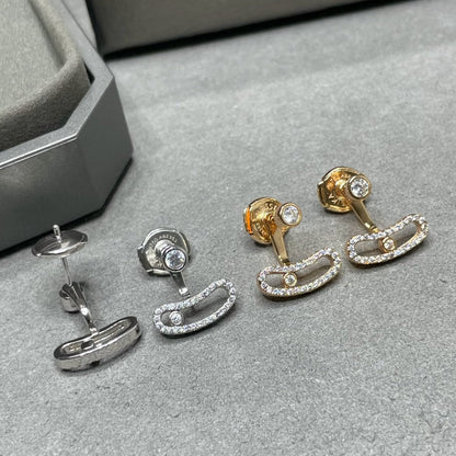 [Miro ] MOVE UNO PINK GOLD DIAMOND EARRINGS