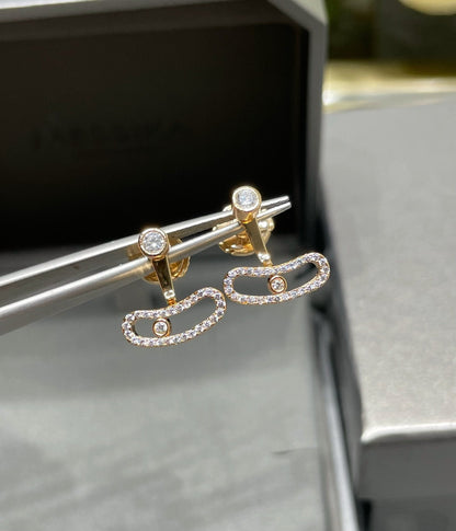 [Miro ] MOVE UNO PINK GOLD DIAMOND EARRINGS
