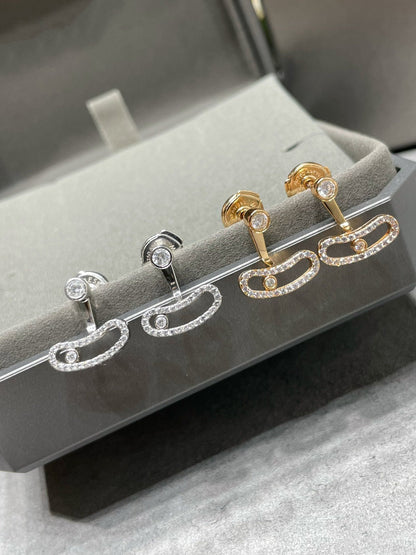 [Miro ] MOVE UNO PINK GOLD DIAMOND EARRINGS