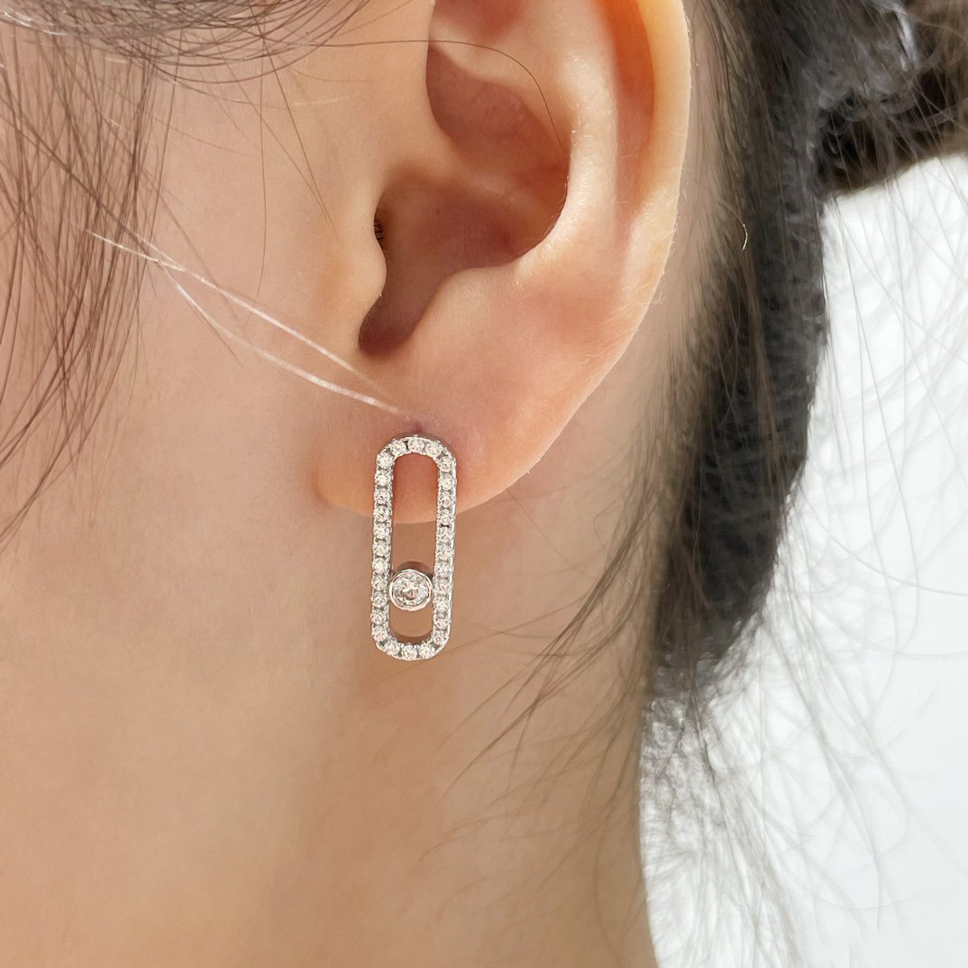 [Miro ] MOVE UNO STUD DIAMOND PAVED EARRINGS