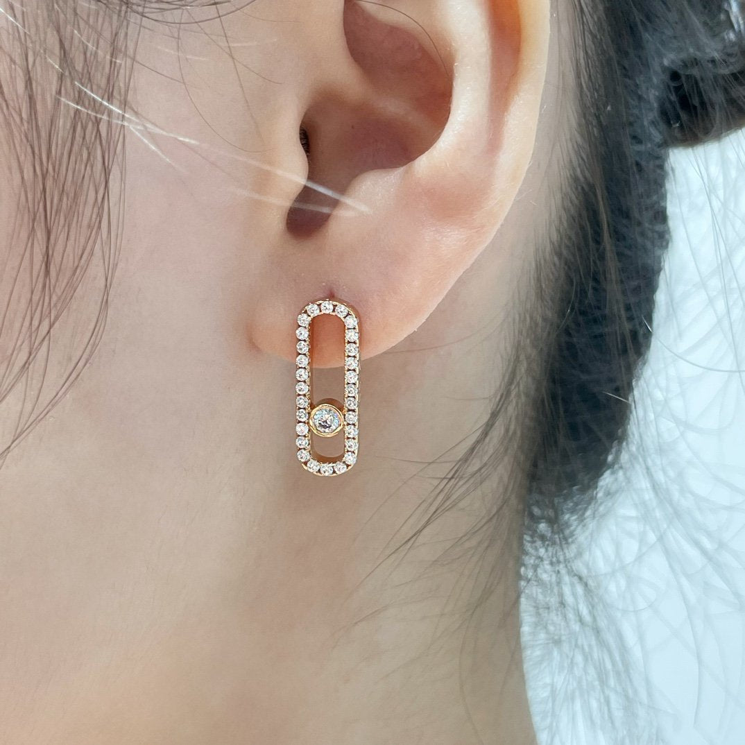 [Miro ] MOVE UNO STUD DIAMOND PAVED EARRINGS