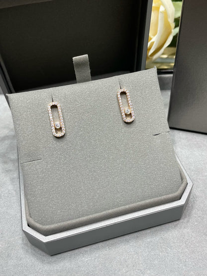 [Miro ] MOVE UNO STUD DIAMOND PAVED EARRINGS