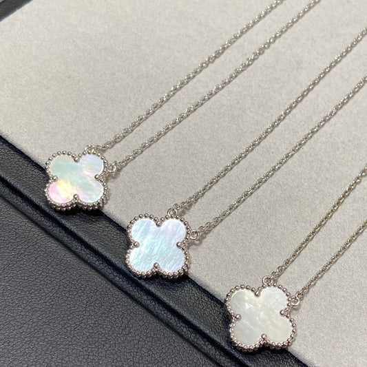 Miro CLOVER MEDIUM SILVER WHITE MOP NECKLACE