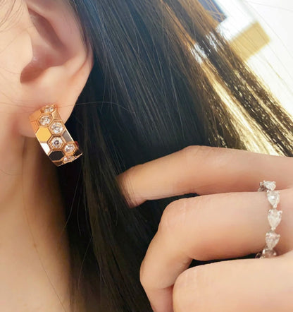 Miro BEE LOVE DIAMOND HOOP EARRINGS