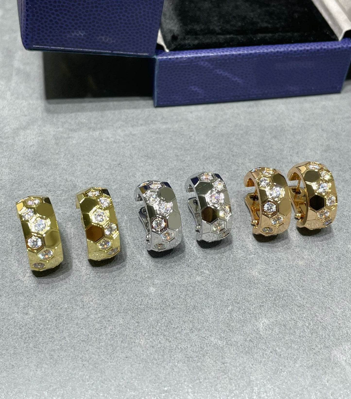 Miro BEE LOVE DIAMOND HOOP EARRINGS