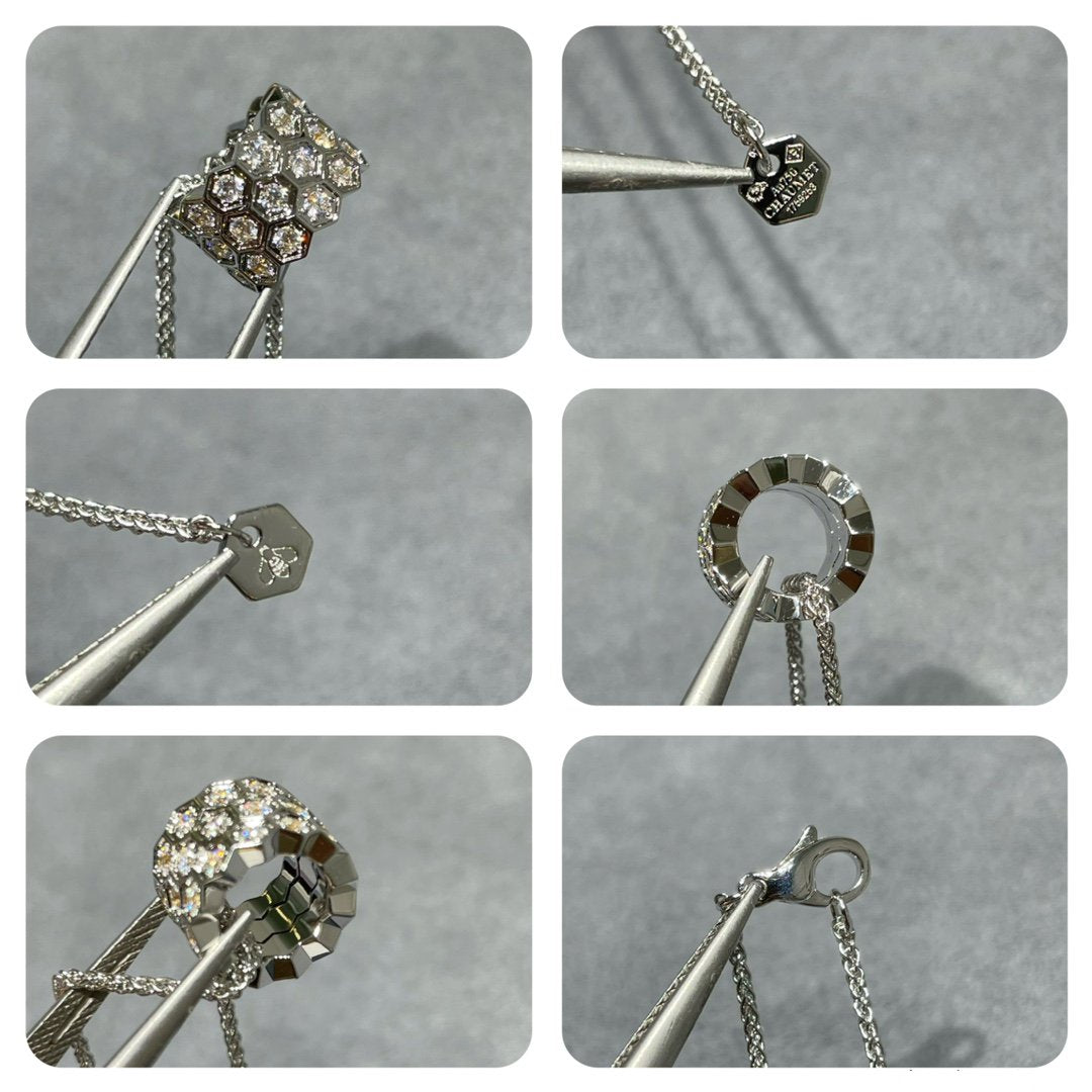 Miro BEE LOVE DIAMOND PAVED 3 ROW NECKLACE