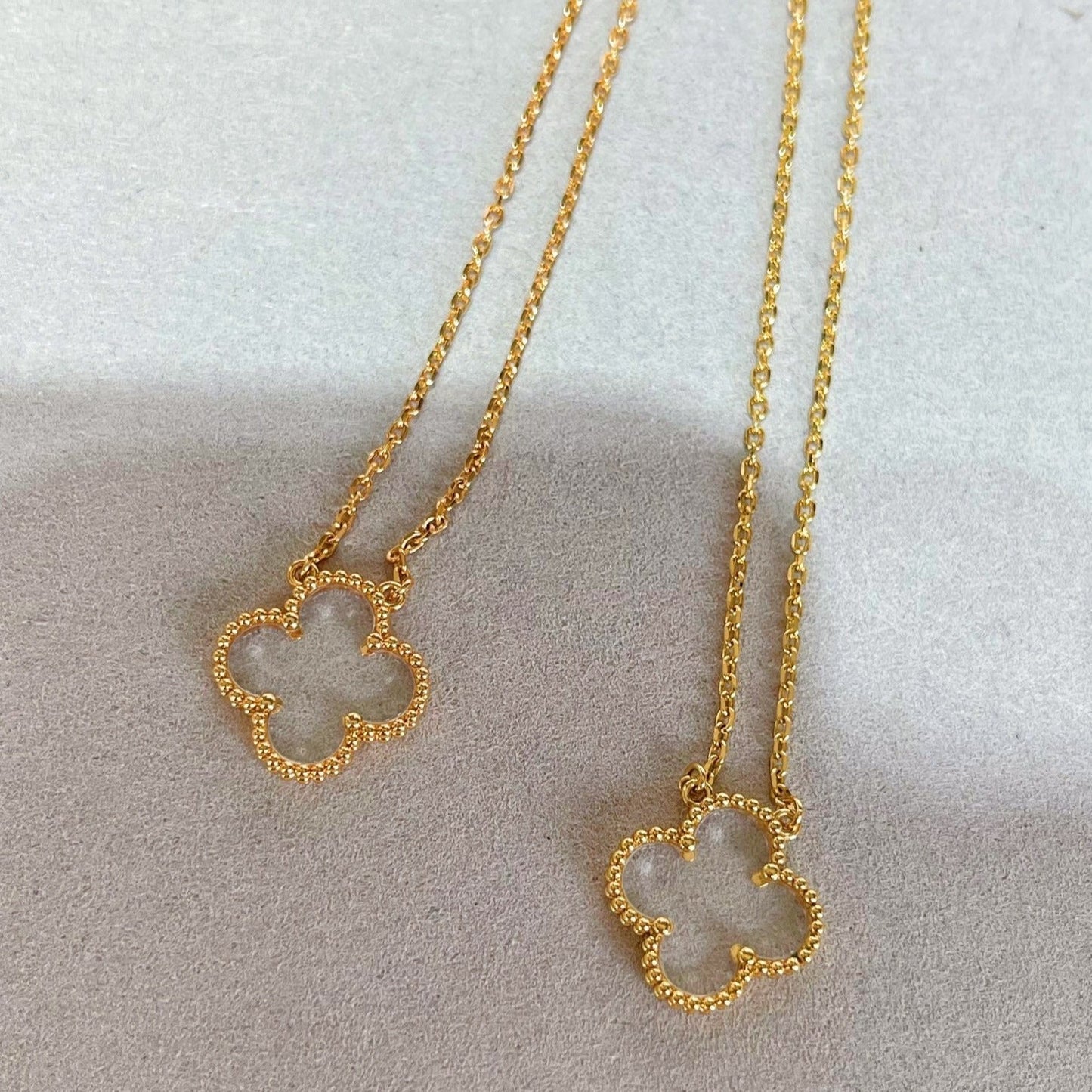 Miro CLOVER ROCK CRYSTAL ROSE GOLD NECKLACE