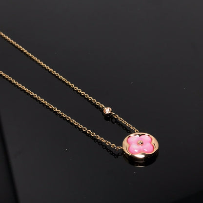 Miro COLOR BLOSSOM PINK MOP SUN GOLD NECKLACE