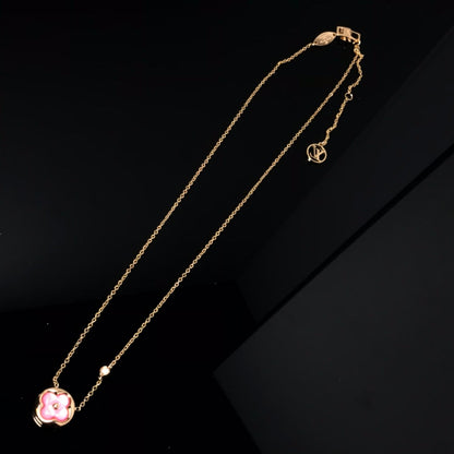 Miro COLOR BLOSSOM PINK MOP SUN GOLD NECKLACE