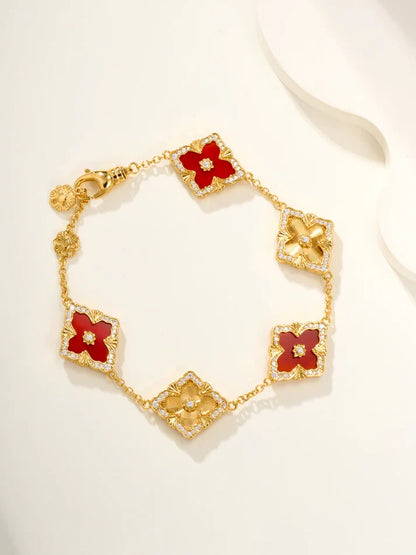 [Miro]B.C.L ENAMELED Five-Flower Bracelet£¨Various Colors) BIG SIZE