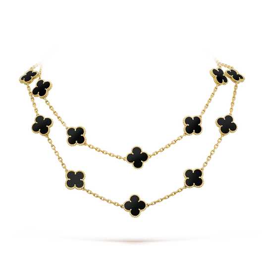 Miro CLOVER 20 MOTIFS ONYX NECKLACE