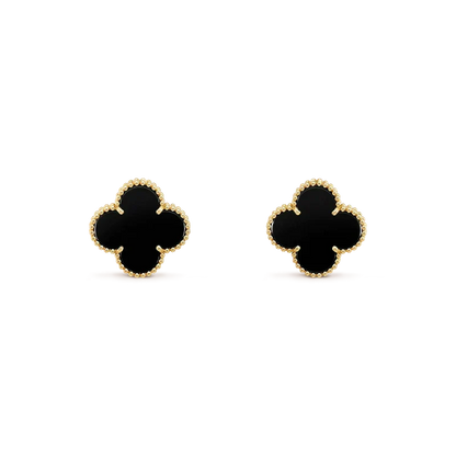 Miro CLOVER MEDIUM 1 MOTIFS  ONYX STUD EARRINGS