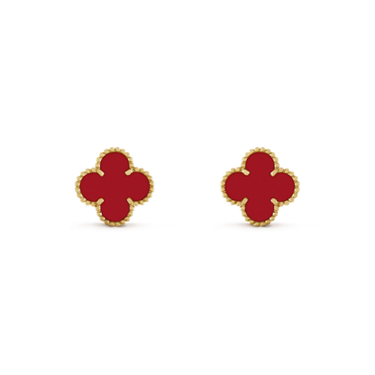 Miro CLOVER MINI 9.5MM CARNELIAN EARRINGS