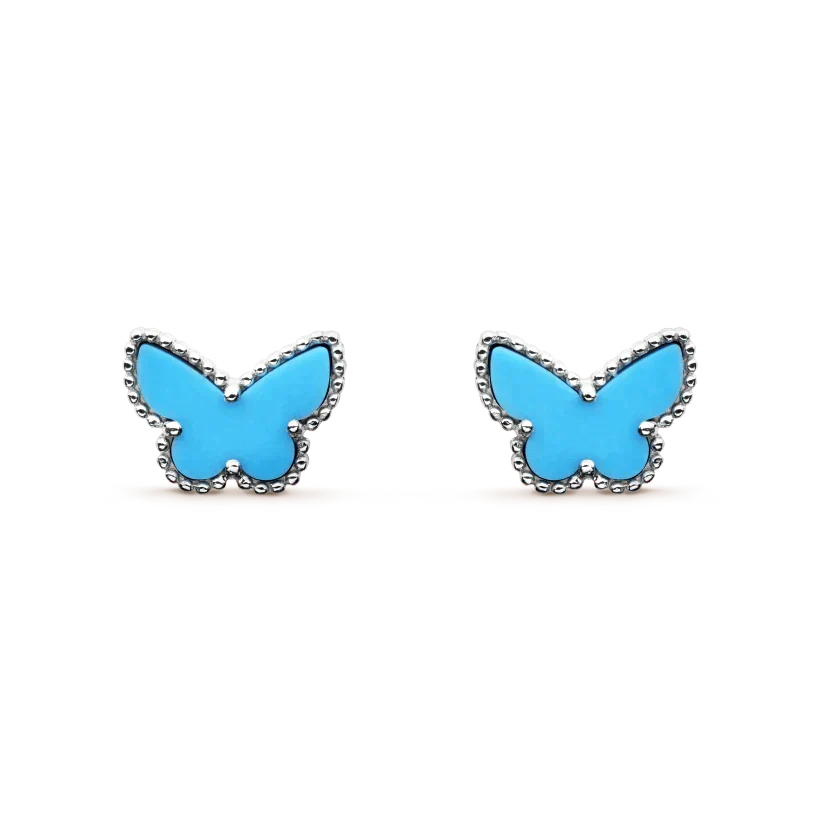 Miro BUTTERFLY TURQUOISE EARRINGS SILVER
