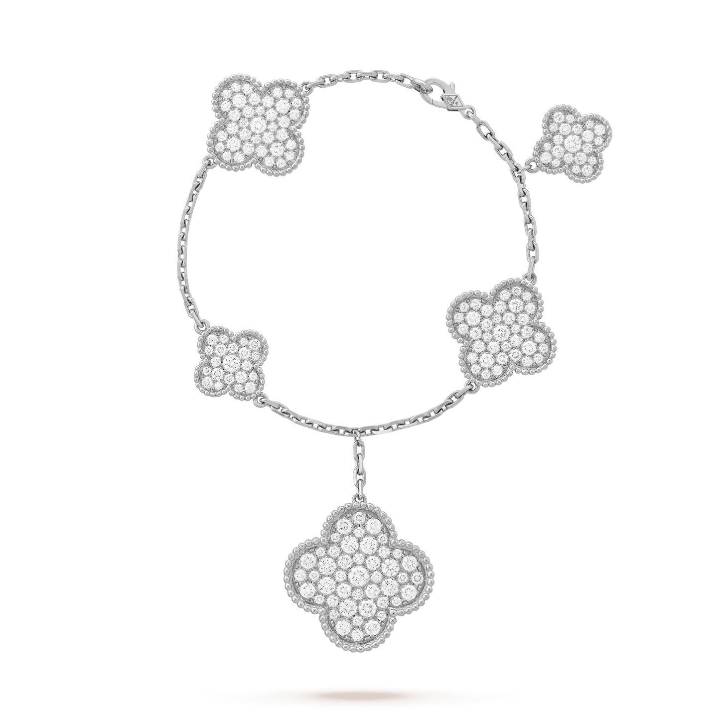 Miro CLOVER 6 MOTIFS SILVER DIAMOND BRACELET